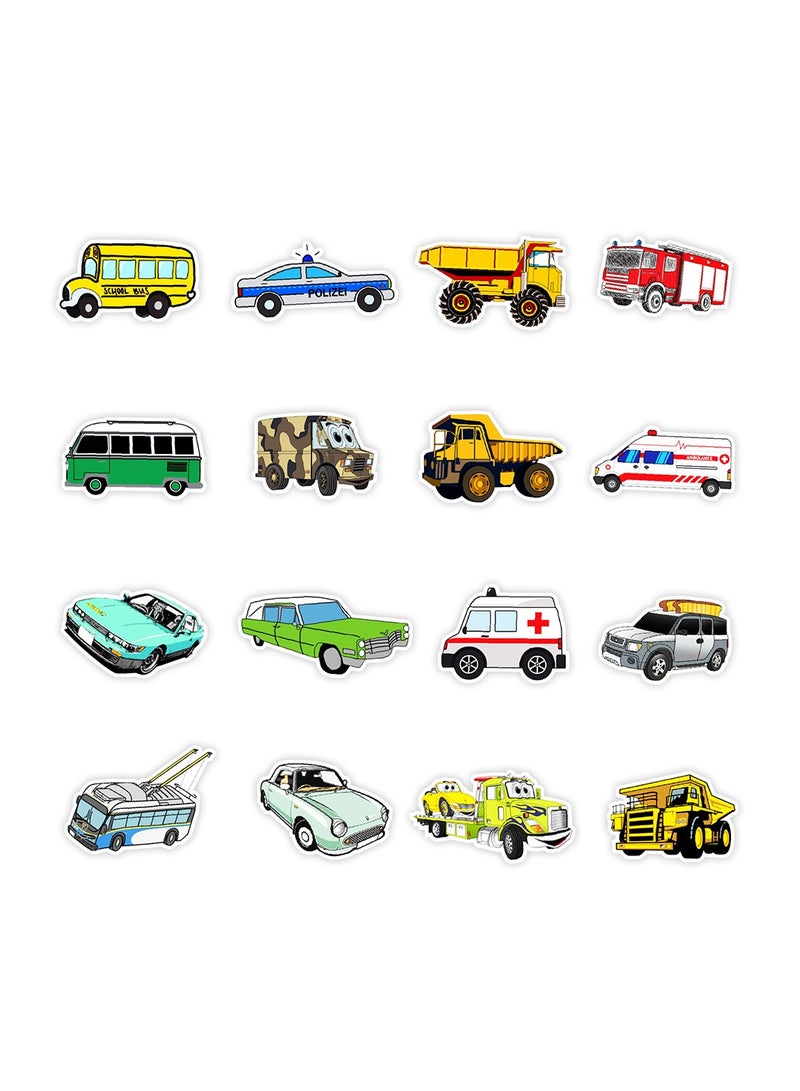 50-Piece Cool Vehicle Stickers Pack Cartoon Excavator Car Waterproof Vinyl Stickers - Image 4