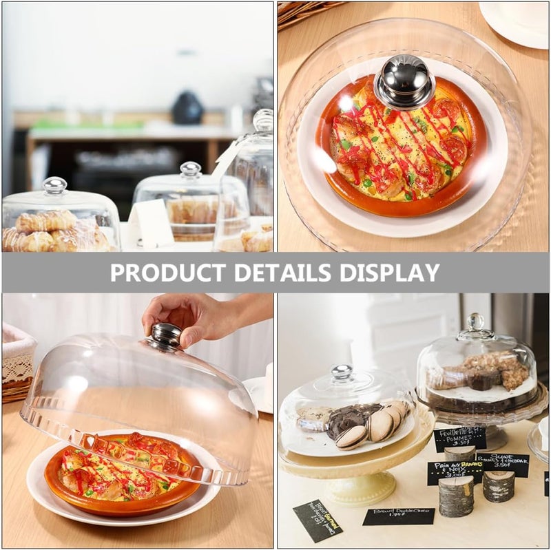 Plastic Cake Dome Cover 2pcs, Acrylic Food Dome, 26x11cm Cake Protector Lid for Party Dessert Display and Outdoor Kitchen Use - Image 5