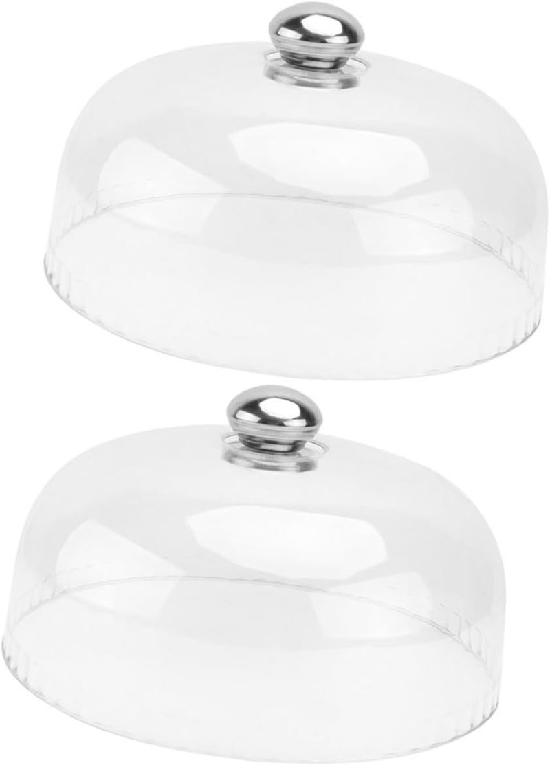 Plastic Cake Dome Cover 2pcs, Acrylic Food Dome, 26x11cm Cake Protector Lid for Party Dessert Display and Outdoor Kitchen Use - Image 1
