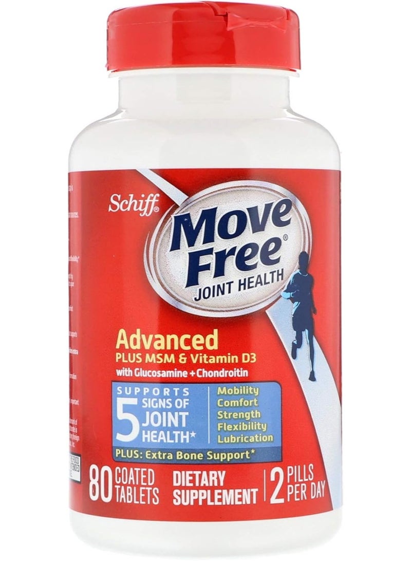 Schiff Move Free, Joint Health, Plus Msm & Vitamin D3, 80 Coated Tablets - Image 2