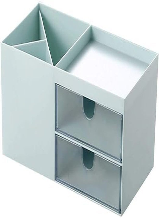 NISHIV Multipurpose Desk Organizer For Study Table Tidy Pen Stand Holder With Drawer Containers Makeup Desk Organizer Storage for Office School Home Pencil Case Card and Paper Clips (Pack Of 1) - Image 1