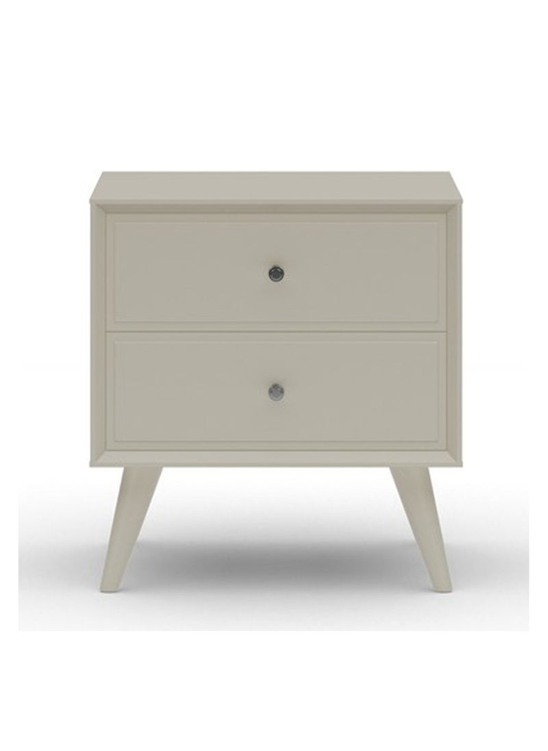 ROYALOAK Royaloak Lucca Side Table | Two Drawers | HDF Construction | Elegant High-Gloss Finish | Modern Design | Durable & Long-lasting | Side Table with Storage  - Image 3