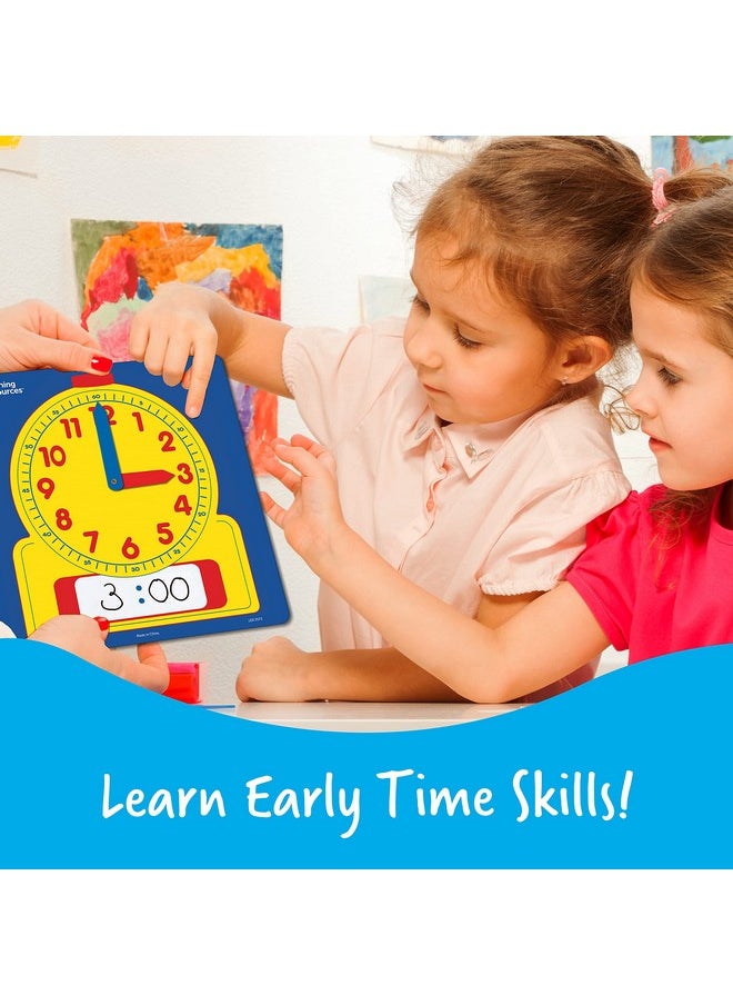 Learning Resources Write & Wipe Demonstration Clock 1 Piece Ages 6+ Paper Clocks For Teaching First Grade Learning Games Teaching Time Essentials Homeschool Supplies Classroom Supplies  - Image 2