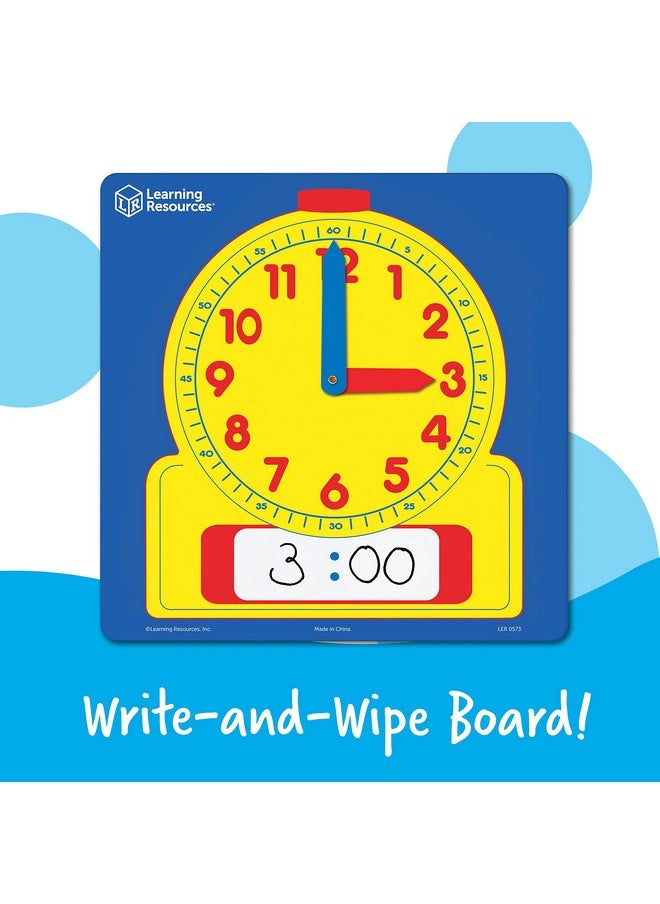 Learning Resources Write & Wipe Demonstration Clock 1 Piece Ages 6+ Paper Clocks For Teaching First Grade Learning Games Teaching Time Essentials Homeschool Supplies Classroom Supplies  - Image 3