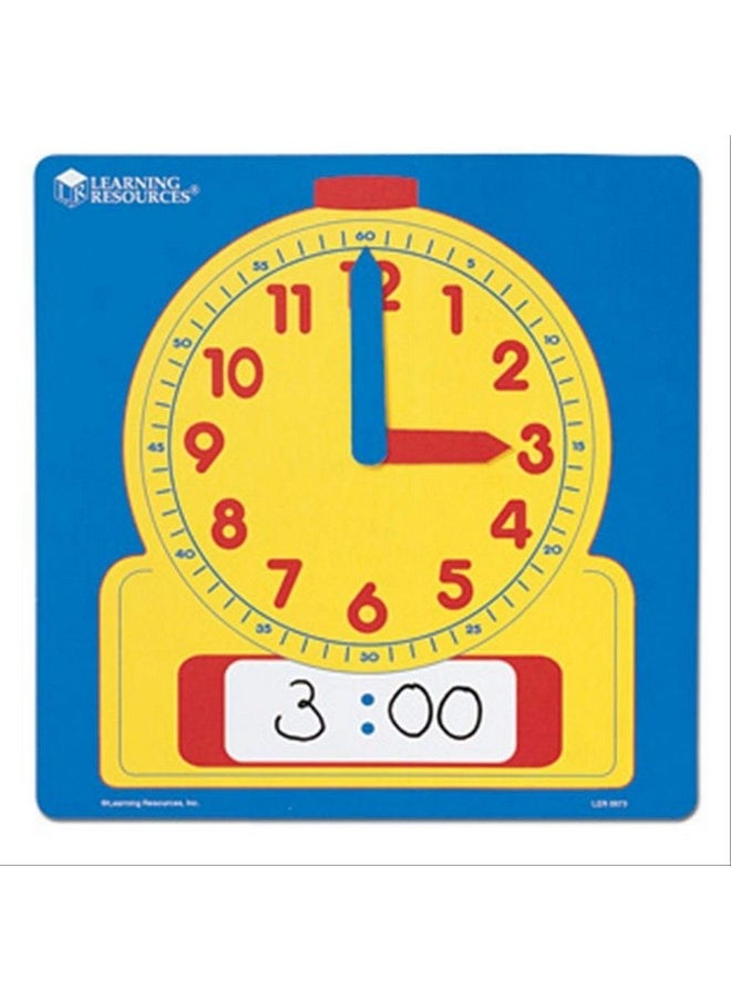 Learning Resources Write & Wipe Demonstration Clock 1 Piece Ages 6+ Paper Clocks For Teaching First Grade Learning Games Teaching Time Essentials Homeschool Supplies Classroom Supplies  - Image 1