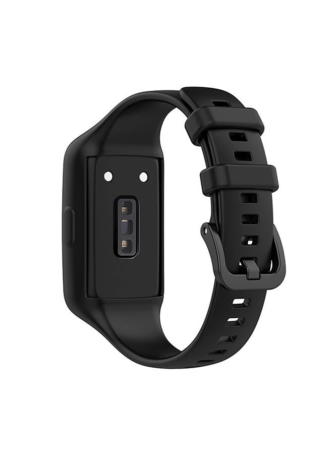 O Ozone Silicone Strap for Huawei Band 10 | Huawei Band 9 | 8 Watch Strap 360 Degree Protection, Breathable Sport Replacement Strap with Metal Clasp - Black