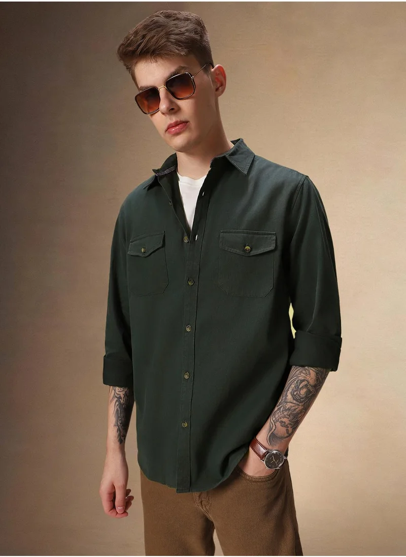 Dennis Lingo Dark Green Shirt For Men For Men