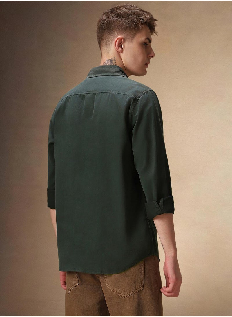 Dennis Lingo Dark Green Shirt For Men For Men  - Image 3