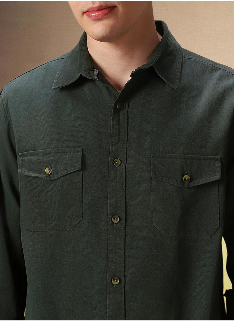 Dennis Lingo Dark Green Shirt For Men For Men  - Image 4