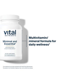 Vital Nutrients Minimal and Essential Multivitamin | Vegetarian One per Day Multi Vitamin, Mineral, & Antioxidant Supplement* | Iron-Free | Gluten, Dairy, Soy Free | Non-GMO | 90 Capsules - pzsku/Z07834A70B756424AF117Z/45/_/1739864886/47dc9bde-c74b-4ea3-b18e-17fb47830e48