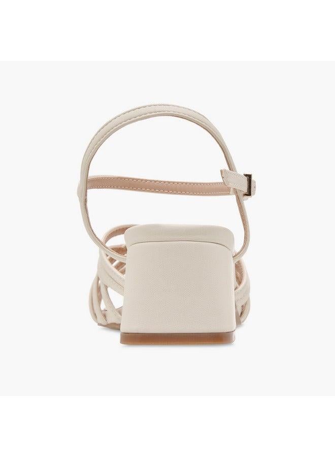 Celeste Women Cross-Strap Sandals with Pin Buckle Closure and Block Heels - Image 5