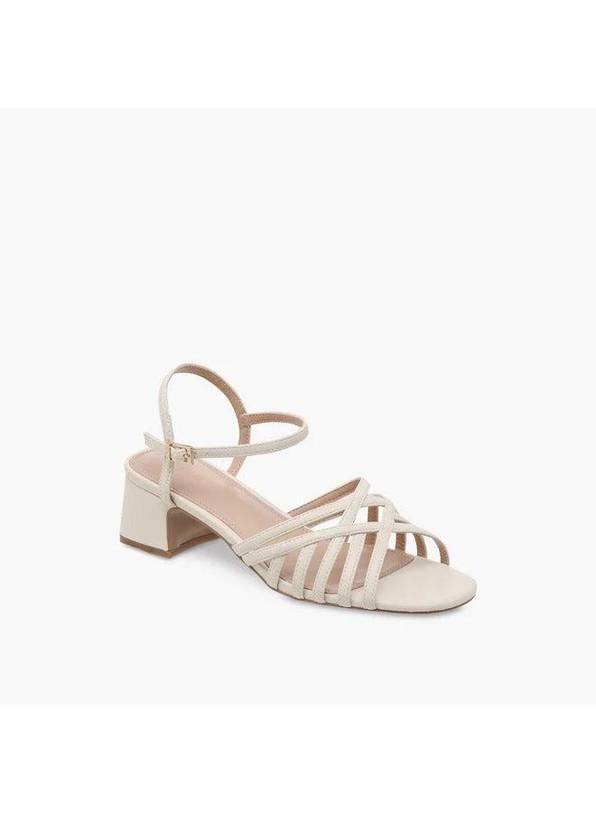 سيليست صنادل نسائية بحزام متقاطع وكعب بلوك بإبزيم دبوس