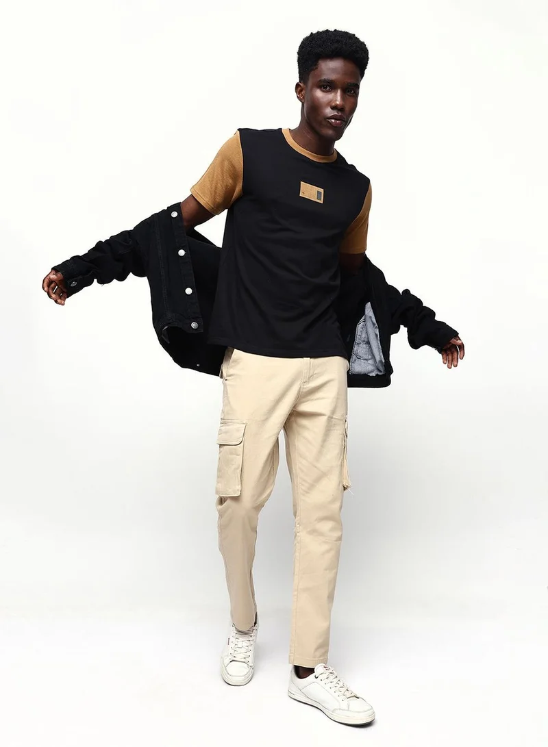 Dennis Lingo Men's Black 100% Cotton Relaxed T-Shirt