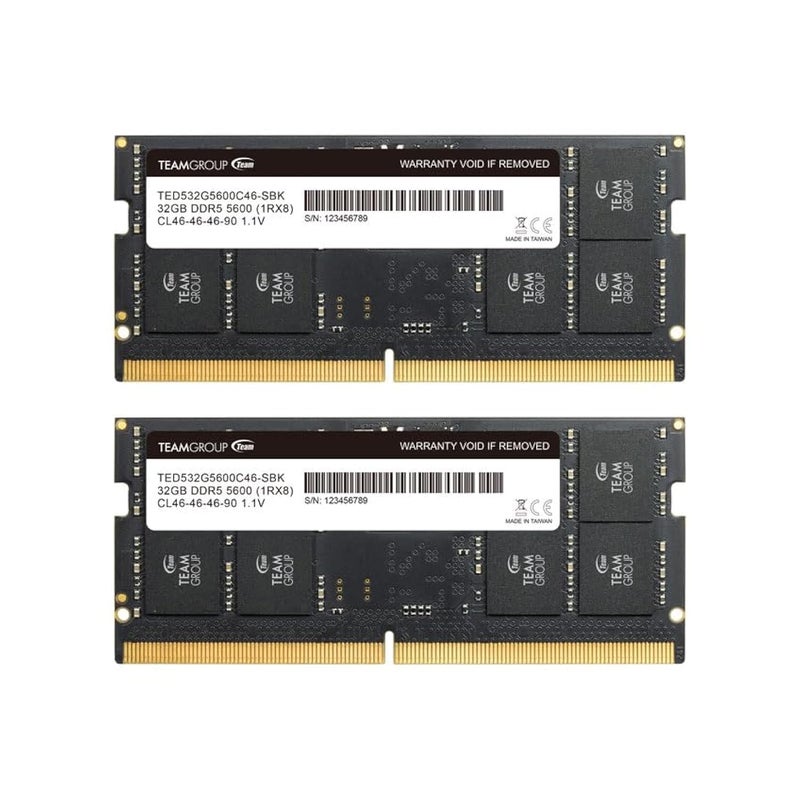TEAMGROUP Elite SODIMM DDR5 64GB 2x32GB 5600Mhz PC544800 CL46 NonECC Unbuffered 11V 262 Pin Laptop Memory Module Ram TED564G5600C46ADCS01 - Image 2