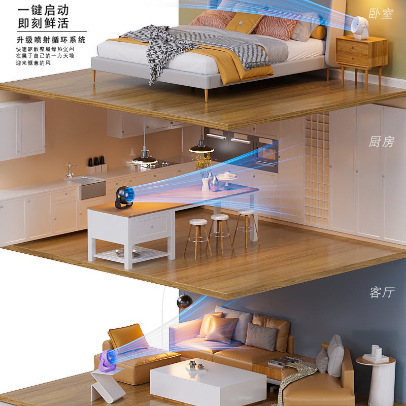New Air Circulation Fan Usb Charging Home Office Portable High Wind Silent Wall-Mounted Desktop Electric Fan - Image 4