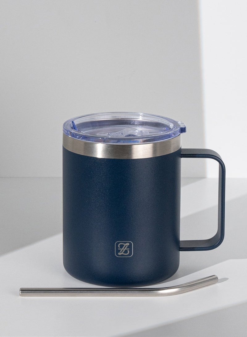 ZYMTA Travel Coffee Mug 350ml – Premium Insulated Coffee Cup with Leakproof Lid, Straw & Handle – Double Wall, BPA-Free Thermos for Hot & Cold Drinks  - Image 1