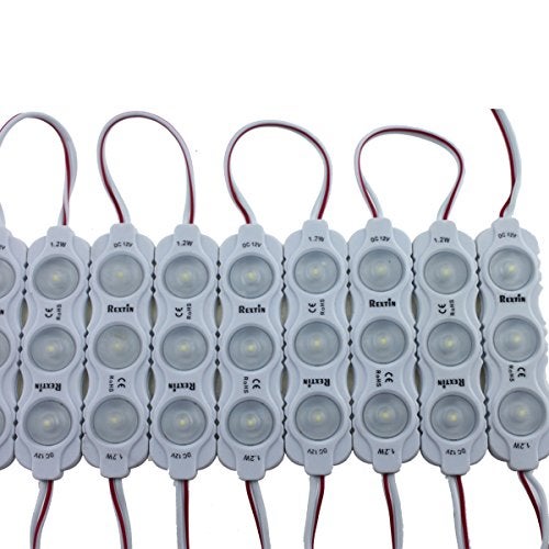 REXTiN Super Bright 200pcs New Model 2835 3 LED Module 120-150LM Per Module Waterproof Decorative Light for Letter Sign Advertising Signs with Tape Adhesive Backside (White) - Image 1