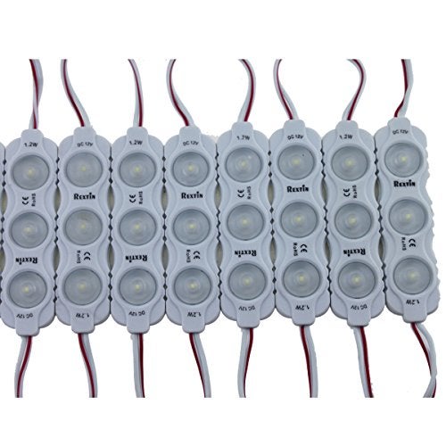 REXTiN Super Bright 200pcs New Model 2835 3 LED Module 120-150LM Per Module Waterproof Decorative Light for Letter Sign Advertising Signs with Tape Adhesive Backside (White) - Image 3