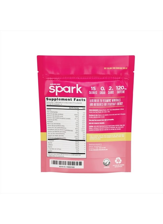 AdvoCare Spark Vitamin & Amino Acid Supplement - Sugar-Free Focus & Energy Drink Powder with Vitamins A, C, E & B-12 - Sunrise Grapefruit, 14 Stick Packs  - Image 2
