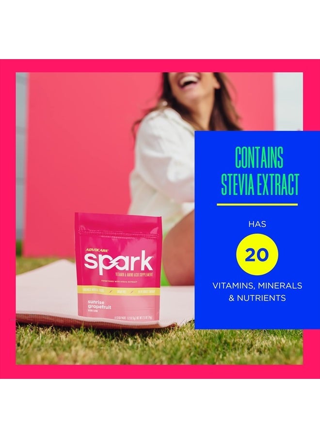 AdvoCare Spark Vitamin & Amino Acid Supplement - Sugar-Free Focus & Energy Drink Powder with Vitamins A, C, E & B-12 - Sunrise Grapefruit, 14 Stick Packs  - Image 4