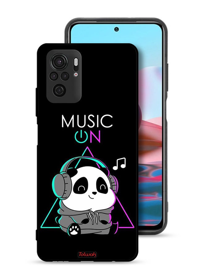 Tolwak Xiaomi Redmi Note 10S Protective Case Cover Music On Panda - Image 1