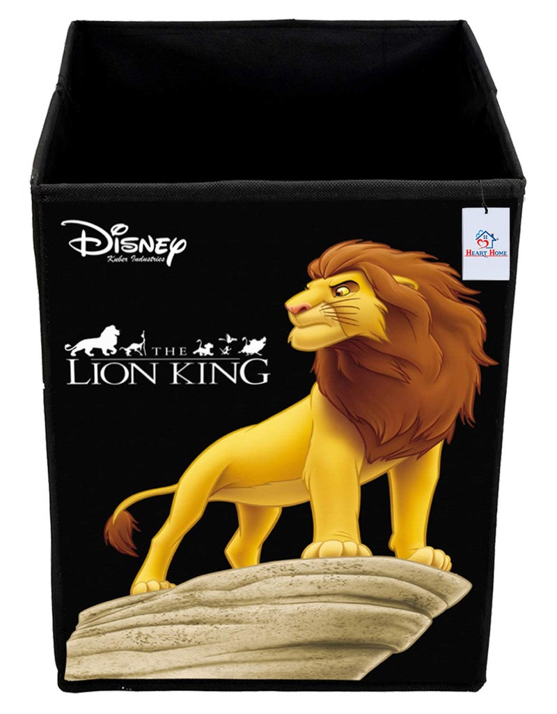Kuber Industries Heart Home Disney Lion King Print Non Woven Fabric Foldable Laundry Basket, Toy Storage Basket, Cloth Storage Basket with Handles (Black)-HEART10380 - Image 2