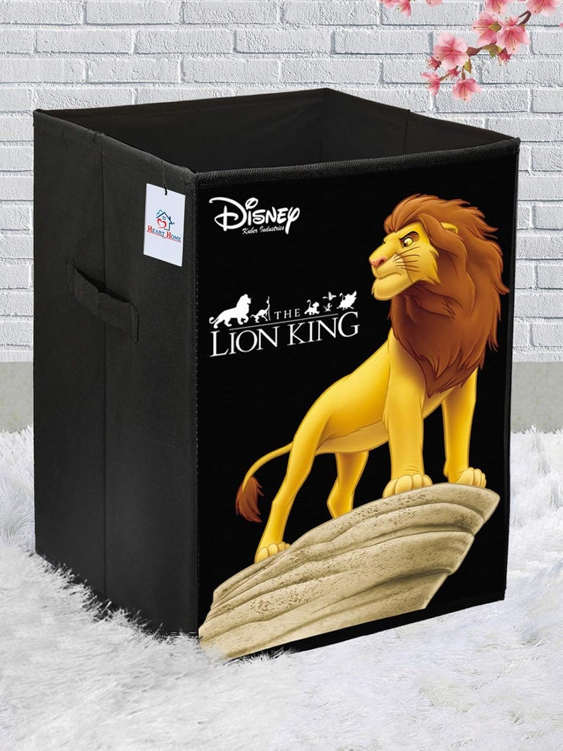 Kuber Industries Heart Home Disney Lion King Print Non Woven Fabric Foldable Laundry Basket, Toy Storage Basket, Cloth Storage Basket with Handles (Black)-HEART10380 - Image 1