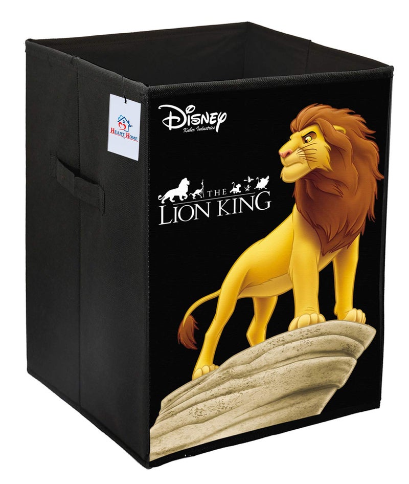 Kuber Industries Heart Home Disney Lion King Print Non Woven Fabric Foldable Laundry Basket, Toy Storage Basket, Cloth Storage Basket with Handles (Black)-HEART10380 - Image 3