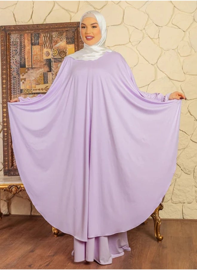 زمرد - ثوب صلاة توينز كريب ليكرا عملي مع غطاء الرأس من زمرد فاشون - Image 1