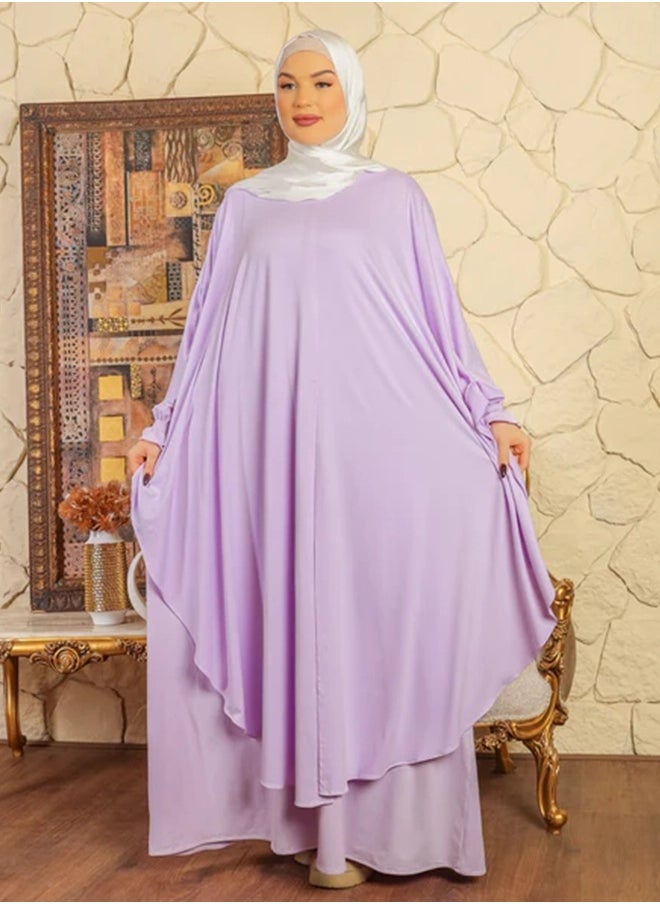 زمرد - ثوب صلاة توينز كريب ليكرا عملي مع غطاء الرأس من زمرد فاشون - Image 1