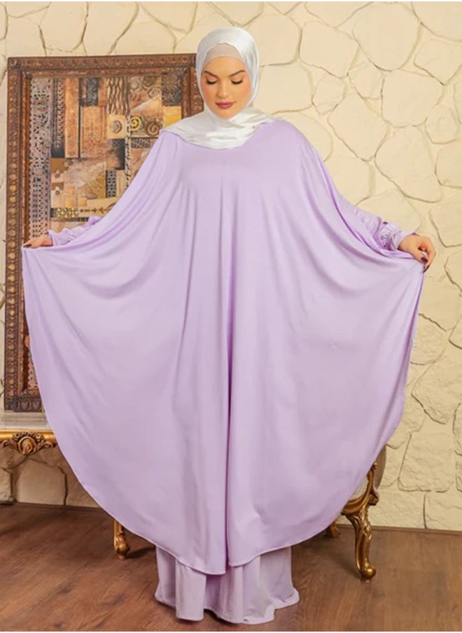 زمرد - ثوب صلاة توينز كريب ليكرا عملي مع غطاء الرأس من زمرد فاشون - Image 1