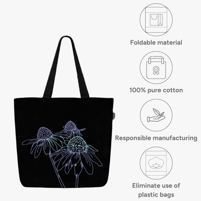 EcoRight Large Canvas Tote Bag for Women, Tote Handbags for Women with Zipper & Inner Pocket for College, Shopping, Office - Image 3