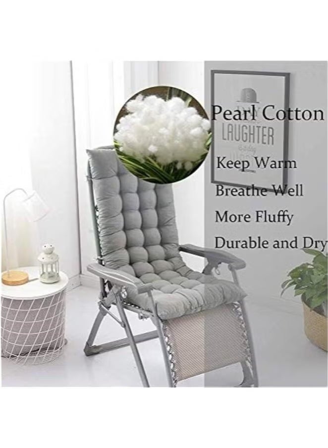 Bukela Lounge Chair Cushion Pad,Thickened Patio Garden Indoor Outdoor Rattan Recliner Portable Sustainable Sun Lounger Cushion,Window Seat Mattress Gray 48x120cm(19x47inch) - Image 2