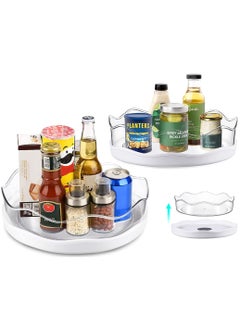 Removable Bins Lazy Susan Turntable Organizer Non-Skid Rotating Turntable Lazy Susan Organizer With Detachable Storage Bins Non-Skid Lazy Susan For Pantry Countertop Cupboard Kitchen 9" & 11"