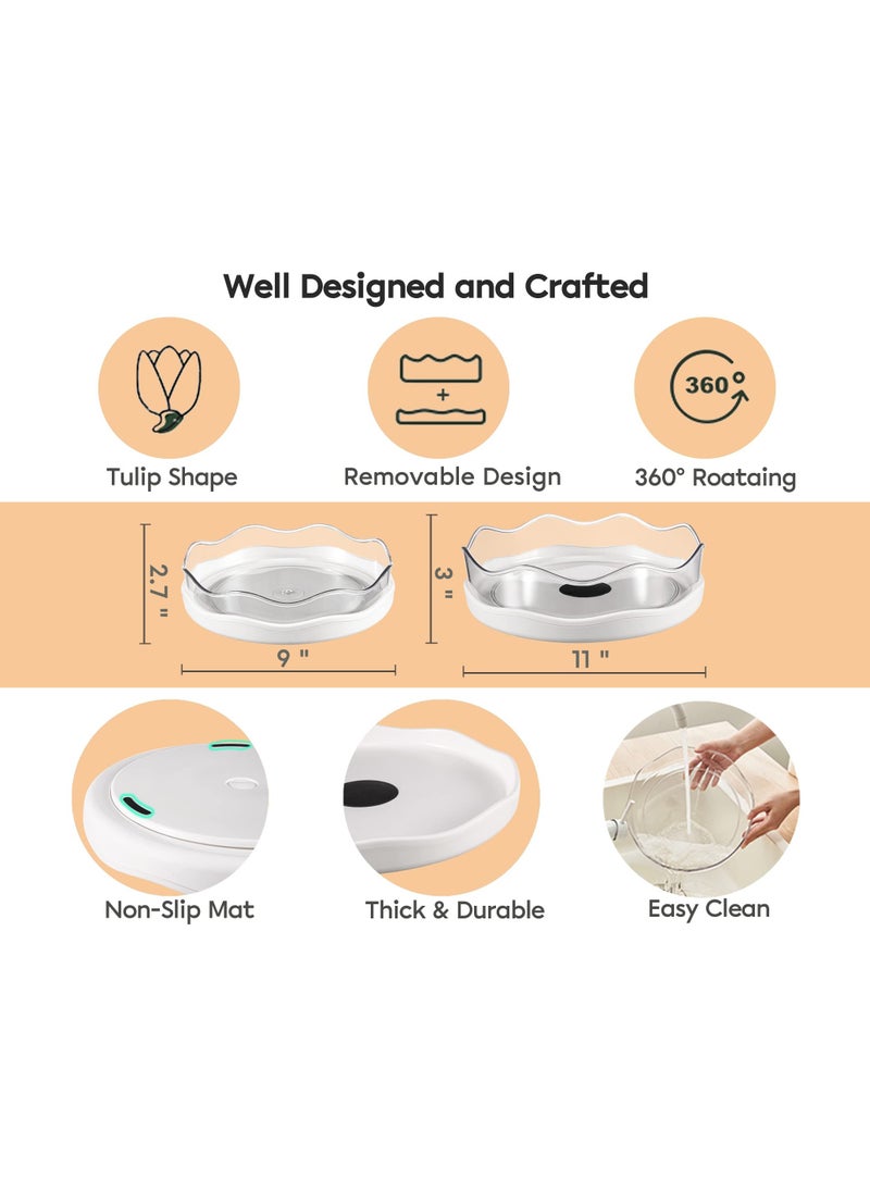 SYOSI - Removable Bins Lazy Susan Turntable Organizer Non-Skid Rotating Turntable Lazy Susan Organizer With Detachable Storage Bins Non-Skid Lazy Susan For Pantry Countertop Cupboard Kitchen 9" & 11" - Image 1