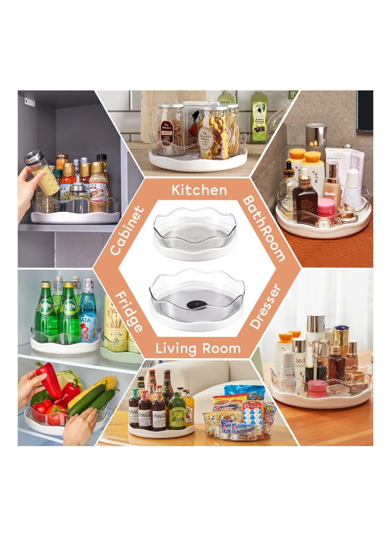SYOSI - Removable Bins Lazy Susan Turntable Organizer Non-Skid Rotating Turntable Lazy Susan Organizer With Detachable Storage Bins Non-Skid Lazy Susan For Pantry Countertop Cupboard Kitchen 9" & 11" - Image 1