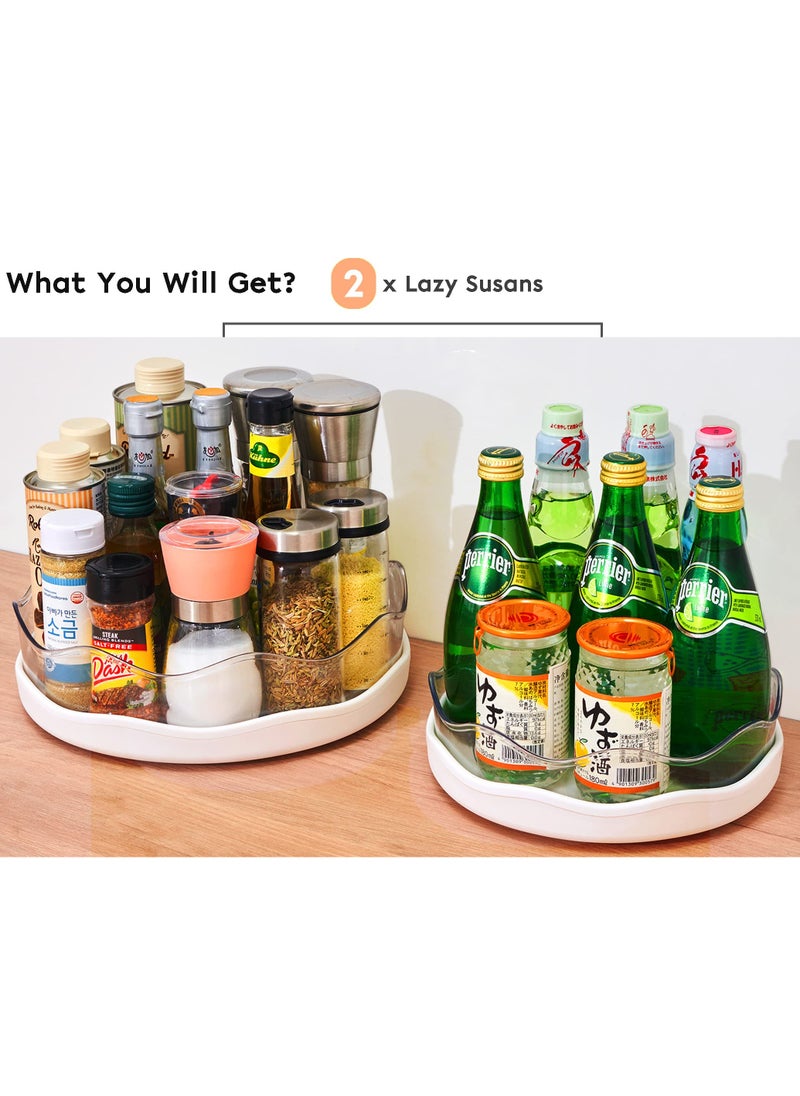 SYOSI - Removable Bins Lazy Susan Turntable Organizer Non-Skid Rotating Turntable Lazy Susan Organizer With Detachable Storage Bins Non-Skid Lazy Susan For Pantry Countertop Cupboard Kitchen 9" & 11" - Image 1