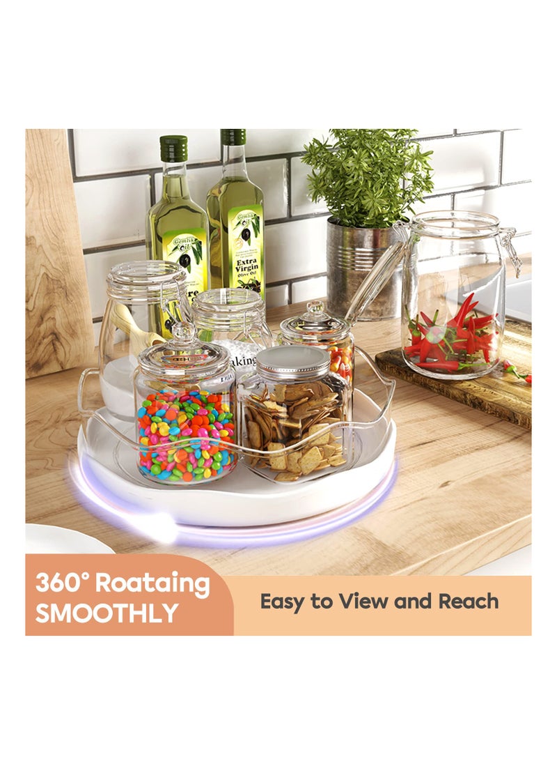 SYOSI - Removable Bins Lazy Susan Turntable Organizer Non-Skid Rotating Turntable Lazy Susan Organizer With Detachable Storage Bins Non-Skid Lazy Susan For Pantry Countertop Cupboard Kitchen 9" & 11" - Image 1