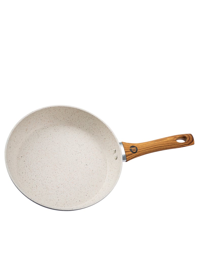 بيرفكت كيتشن مقلاة المنيوم غير قابل للالتصاق مع مقبض خشب  مقاس  26 سم لون بيج - Image 2