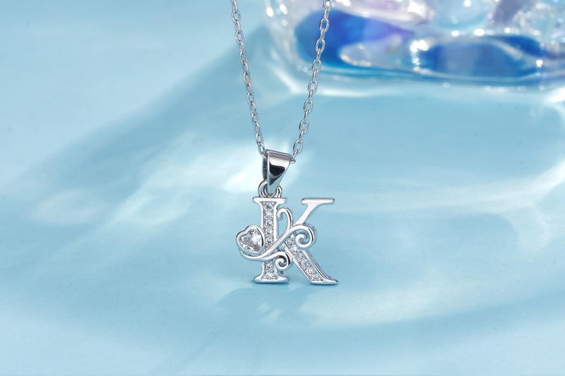 SHBOAZED S925 Sterling Silver Initial Letter Necklaces for Women Dainty Letter Chain Necklace for Women Personalized Jewelry Gifts K - Image 2