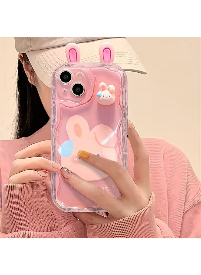 Temu A soft, cute 3D cartoon-themed phone case with a pink bunny design and a wavy edge. Shockproof and scratch-resistant, compatible with iPhone 14.
