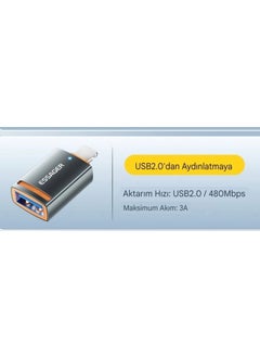ESSAGER iPhone Lightning To USB 3A 480 Mbps Fast Converter Converter Adapter New Type Led Light Original Metal New Generation Latest Technology  - Image 4