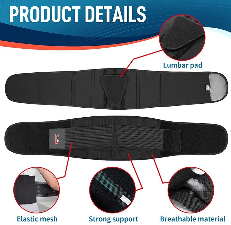 FEATOL Back Brace for Lower Back Pain, Back Support Belt for Women & Men, Breathable Lower Back Brace with Lumbar Pad, Lower Back Pain Relief for Herniated Disc, Sciatica, Scoliosis plus size (Waist - Image 3