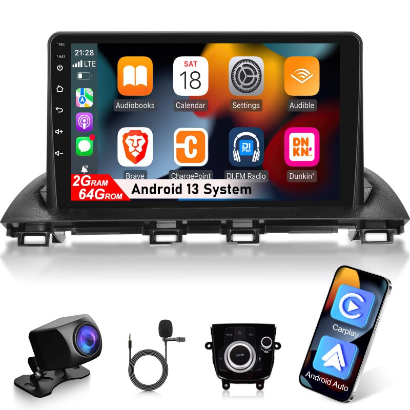 EKAT 2G64G Car Radio for Mazda 3 20142019 Android 13 Touch Screen Car Play Mazda 3 Stereo HiFi AudioCarplayAndroid AutoSWCBluetooth - Image 2