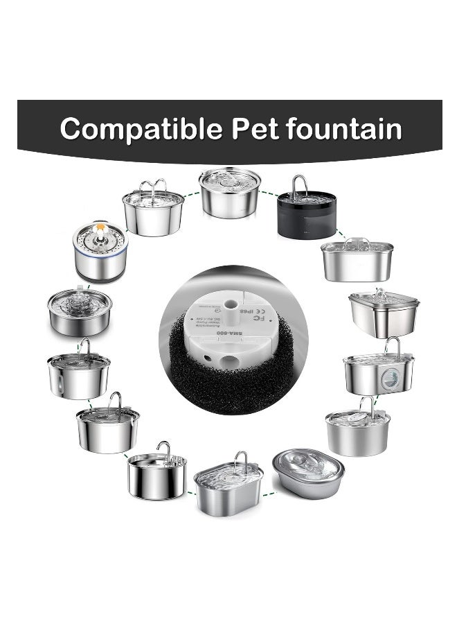 Cat Water Fountain Pump, Cat Fountain Pump Replacement Pump SMA-800 Submersible Motor, Bottom pumping Pet Water Fountain Pump for Stainless Steel Cat Water Dispenser - Image 2