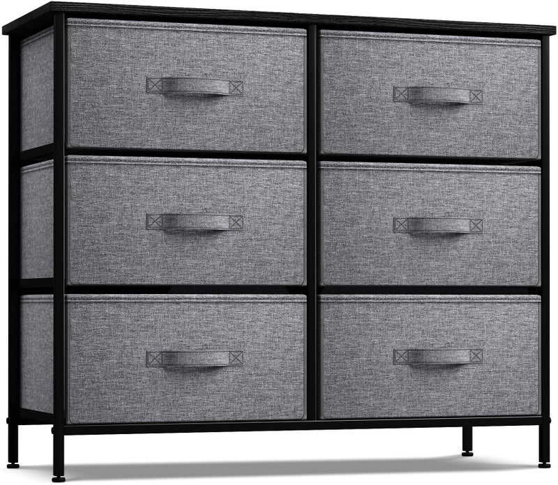 Sorbus Sorbus Dresser with 6 Drawers  Chest Organizer Unit with Steel Frame Wood Top  Handle Easy Pull Fabric Bins for Clothes  Storage Furniture for Bedroom Hallway Living Room Nursery  Closet