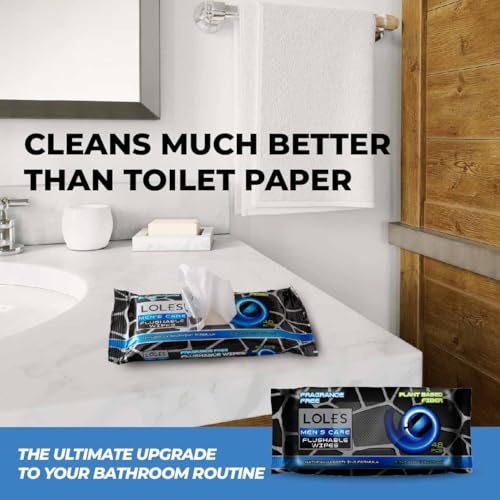 LOLE'S LOLE’S Men’s Flushable Wipes – Toilet Wipes for Adults Flushable, 48 Wipes Fragrance-Free, Gentle on Skin, Plant-Based Butt Wipes, Septic Safe, Dude & Travel-Friendly, Designed for Men - Image 5