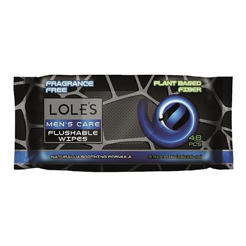 LOLE'S LOLE’S Men’s Flushable Wipes – Toilet Wipes for Adults Flushable, 48 Wipes Fragrance-Free, Gentle on Skin, Plant-Based Butt Wipes, Septic Safe, Dude & Travel-Friendly, Designed for Men - Image 1