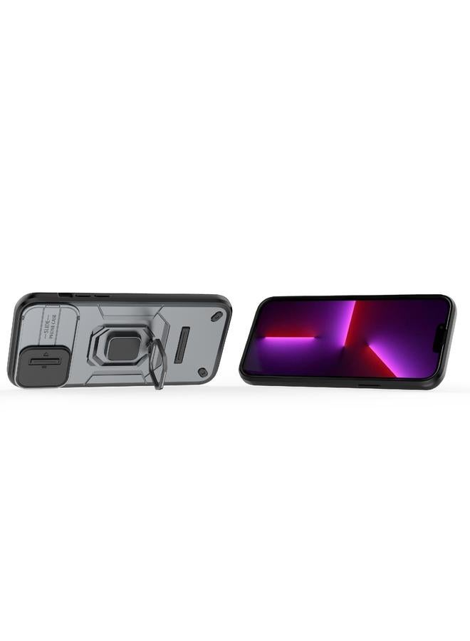 اس-توب جراب لهاتف iPhone 13 Pro Max منزلق مزود بدرع حماية من مادة TPU + PC جراب هاتف مقاوم للصدمات مع حامل - Image 5