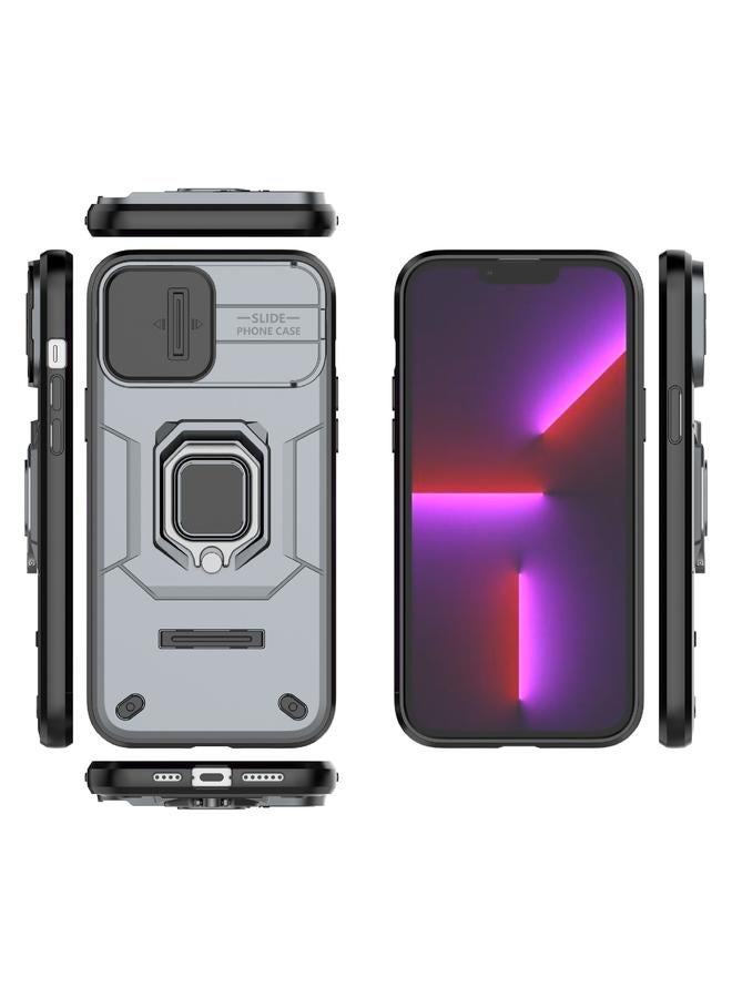 اس-توب جراب لهاتف iPhone 13 Pro Max منزلق مزود بدرع حماية من مادة TPU + PC جراب هاتف مقاوم للصدمات مع حامل - Image 2